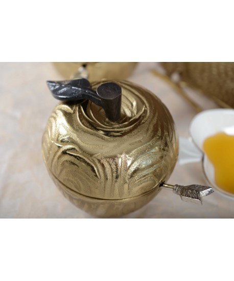 Pot a sucre forme pomme doré