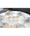 3-compartment appetizer dish beige and gold