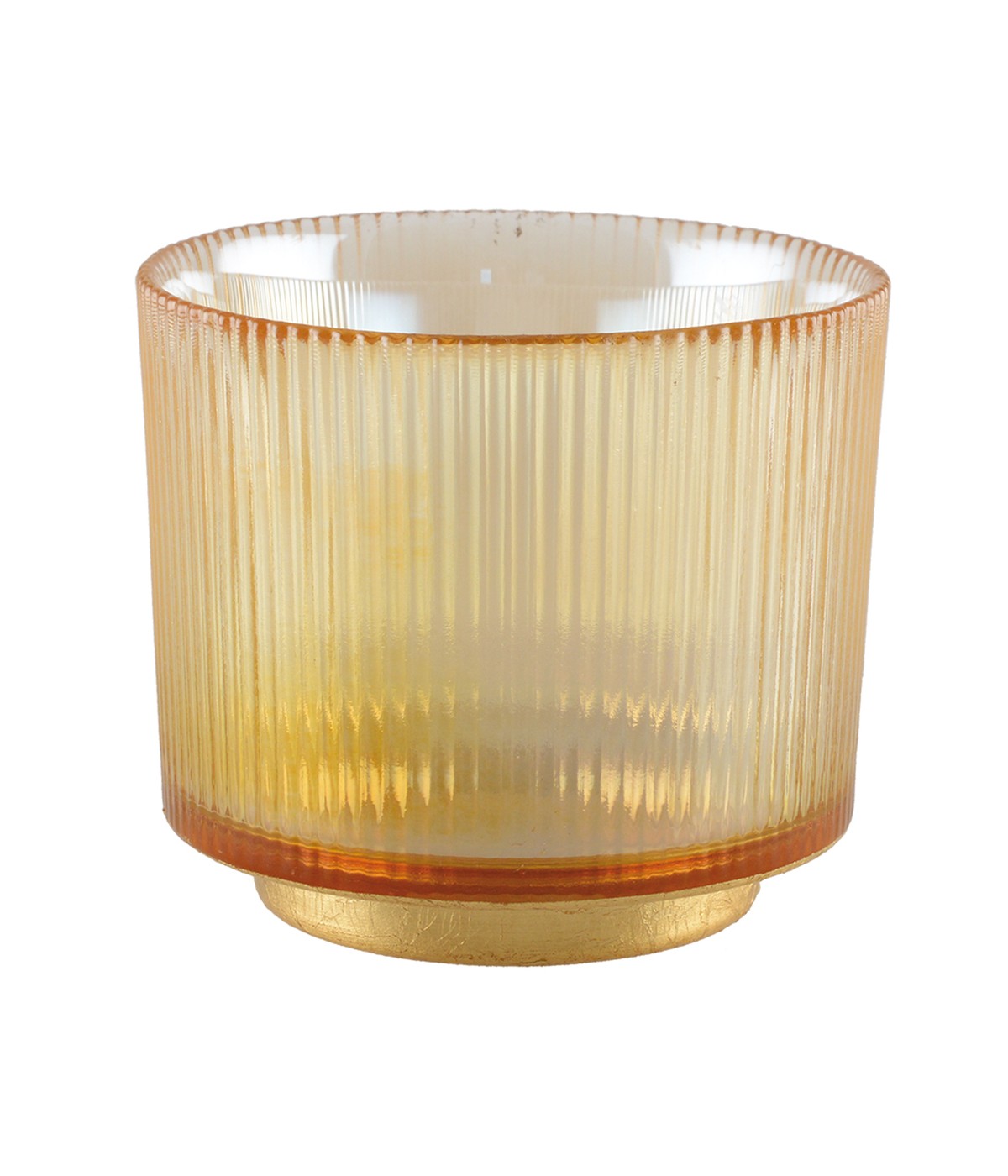 Photophore nervure ambre h10 cm