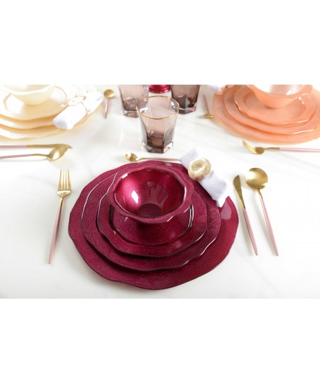 Assiette de présentation fuchsia