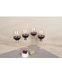 Verres à vin avec pied en diamant 4 couleurs - lot de 4