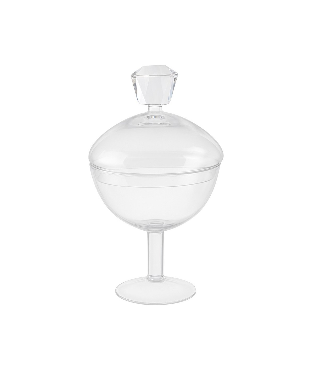 Bonbonnière en verre avec diamant h24cm