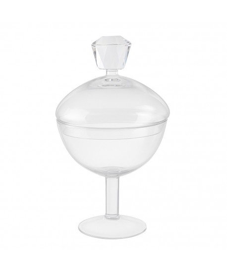 Bonbonnière en verre avec diamant h24cm