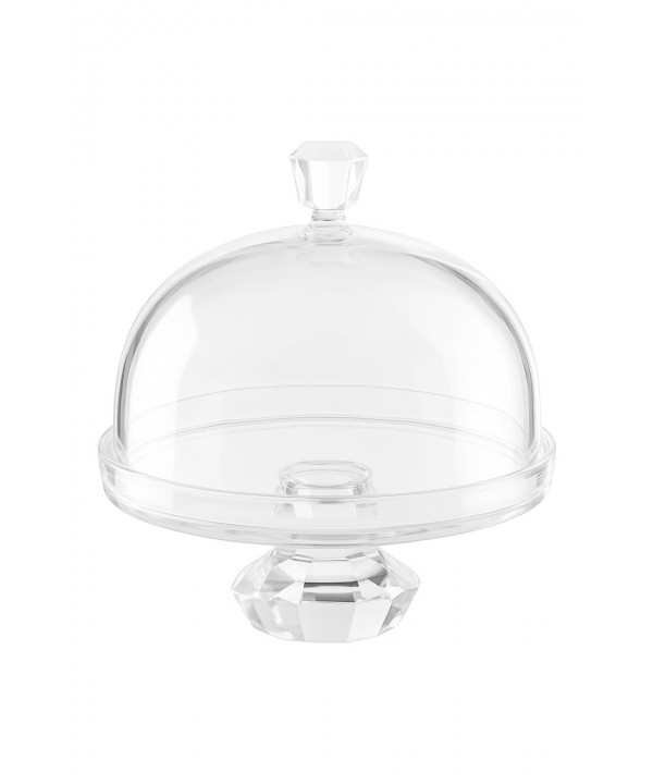 Cloche à gâteaux sur pied diamant en verre