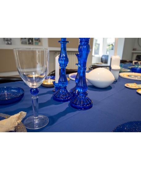 Verres à vin avec pied en diamant bleu - lot de 4