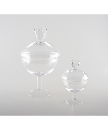 Bonbonnière en verre avec diamant h24cm