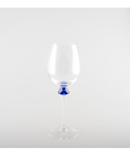 Verres à vin avec pied en diamant 4 couleurs - lot de 4