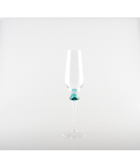 Flûtes avec pied en diamant 4 couleurs - lot de 4