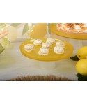 Yellow cake dish with white foot 21cm - lemon