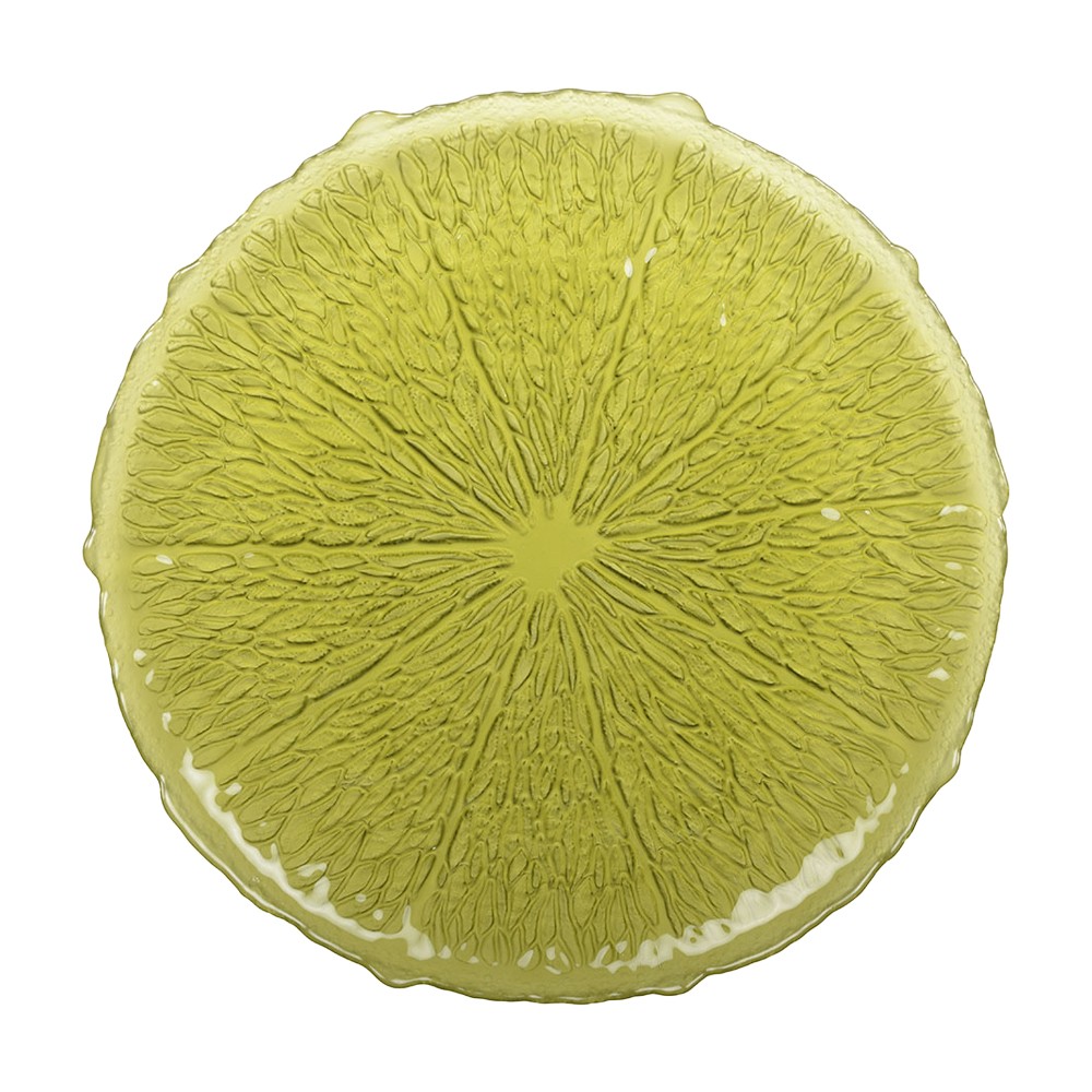 Assiette de présentation verte 34cm - citron
