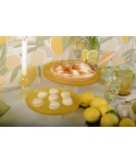 Yellow cake dish with white foot 21cm - lemon