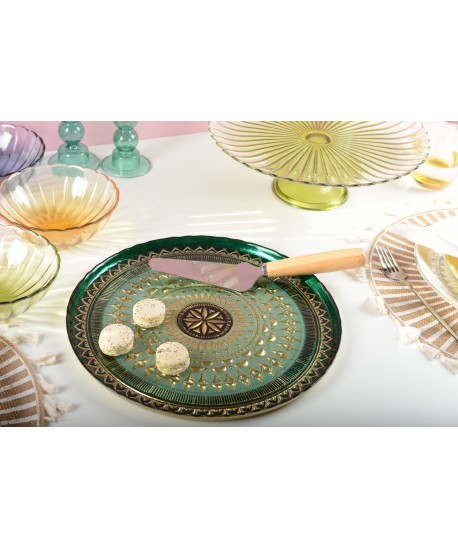 Plat à tarte vert et noir 32.5cm - coachella