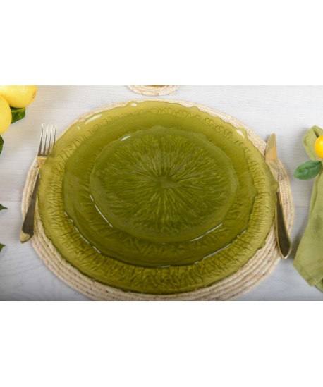 Green dinner plate 28cm - lemon