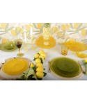 Assiette de présentation verte 34cm - citron