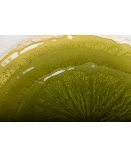 Assiette de présentation verte 34cm - citron