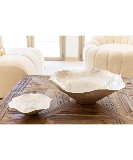 Coupelle corolle lustrée en argent 23x23x6cm