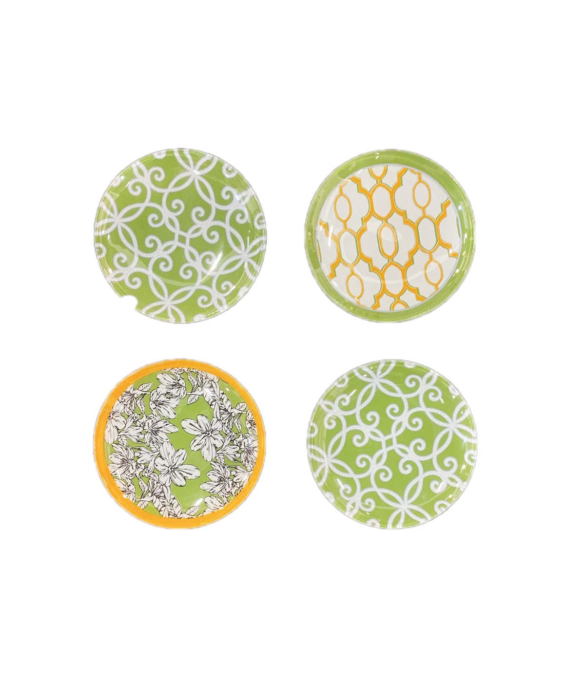 Green and orange bowls - set of 4