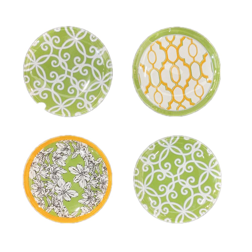 Green and orange bowls - set of 4