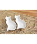 Coupelles chat en porcelaine 20cm- lot de 2