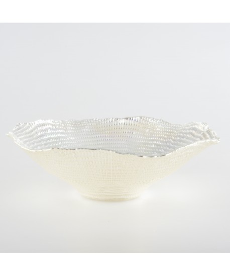 Coupelle corolle lustrée en argent 23x23x6cm