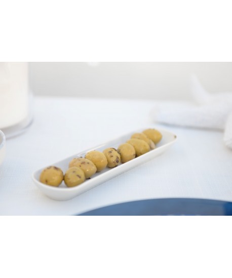 Coupelle ovale étroite blanche 20cm