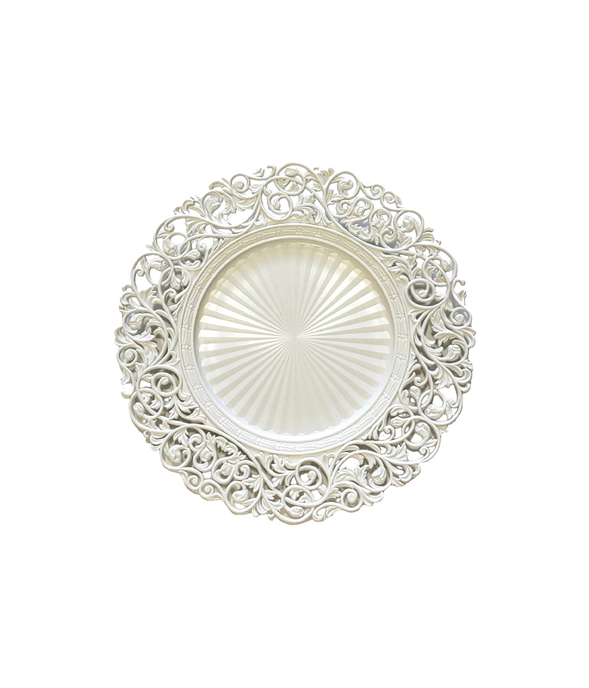Dessous d'assiette blanc baroque