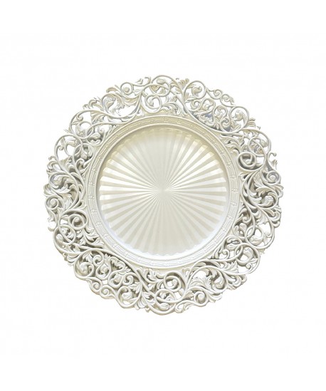 Dessous d'assiette blanc baroque