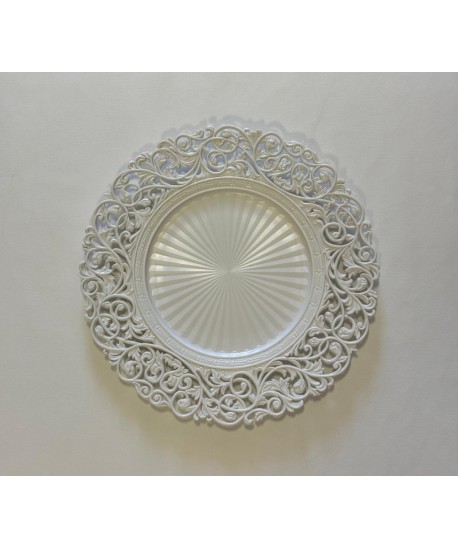 Dessous d'assiette blanc baroque