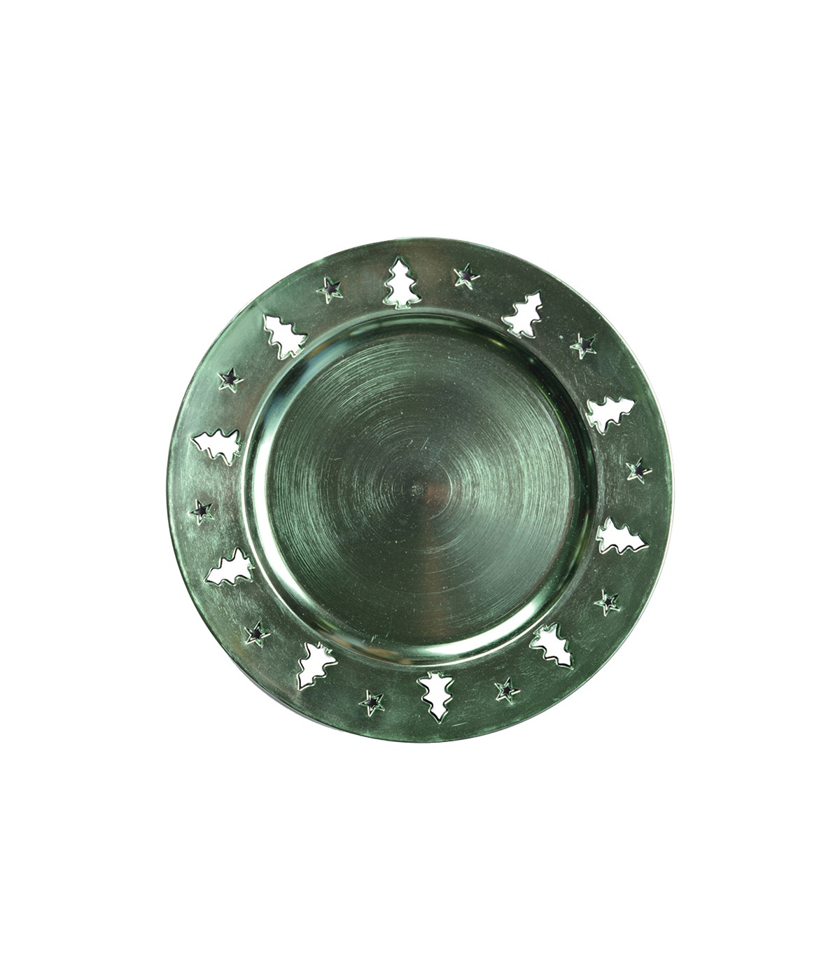 Dessous d'assiette vert brillant décor sapin