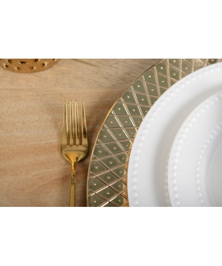 Dessous d'assiette à relief doré