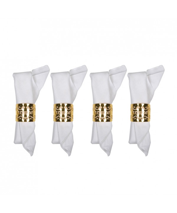 Lot de 4 ronds de serviettes  hag sameah doré