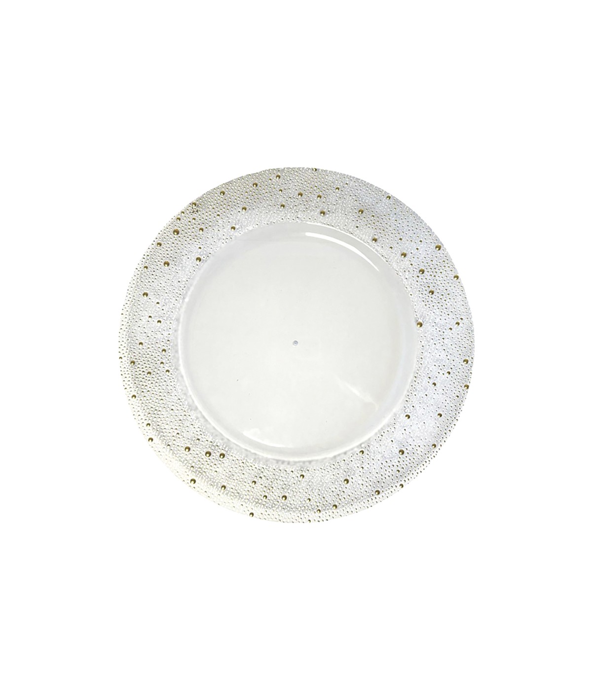 Dessous d'assiette transparent avec paillette dorée