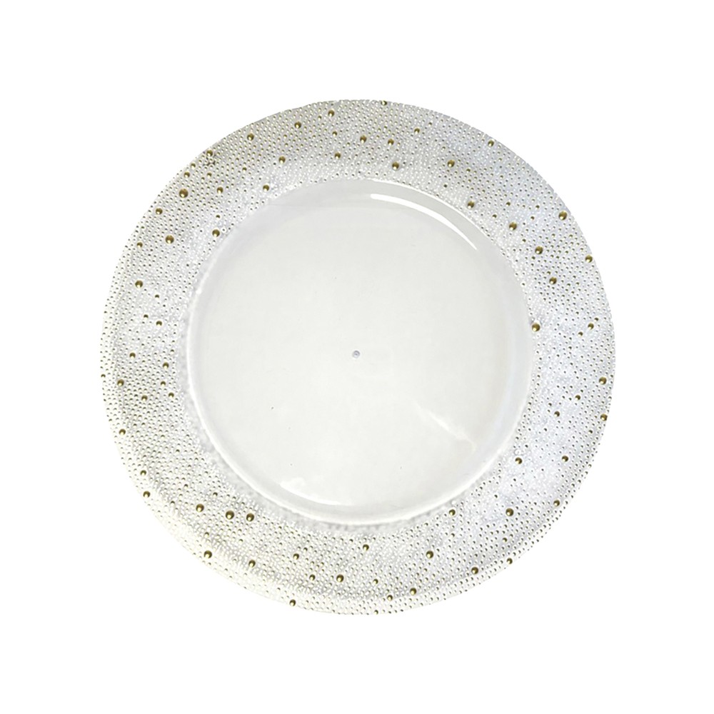 Dessous d'assiette transparent avec paillette dorée
