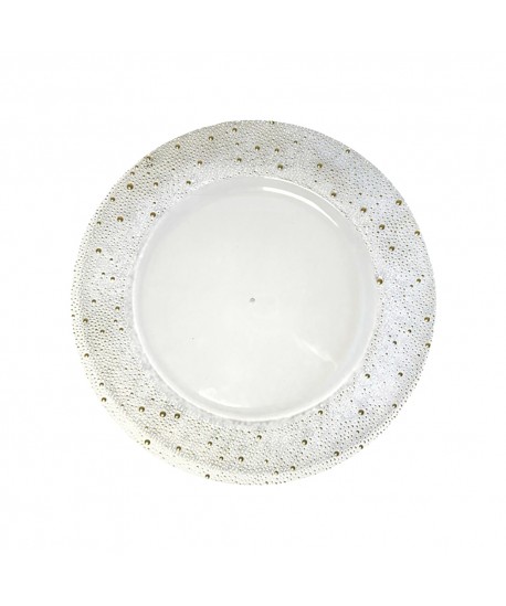 Dessous d'assiette transparent avec paillette dorée