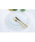 Dessous d'assiette transparent avec paillette dorée