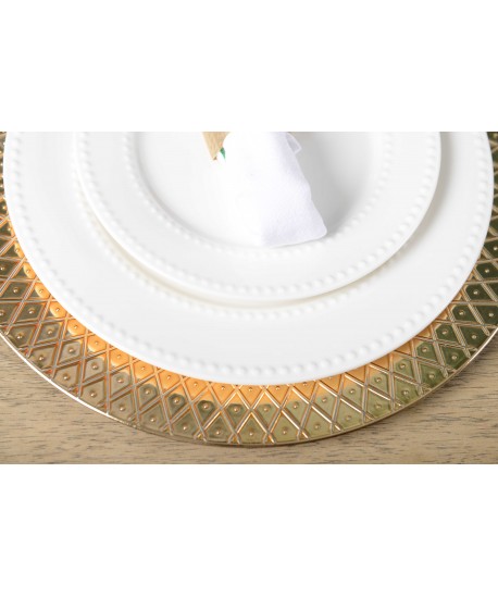Dessous d'assiette à relief doré