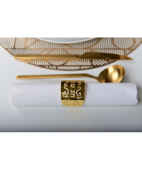 Hag sameah gold napkin rings - set of 4