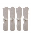 Lot de 4 ronds de serviettes doubles perles