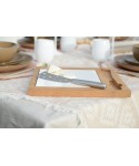 Planche à fromage en bambou et porcelaine avec couteau inox