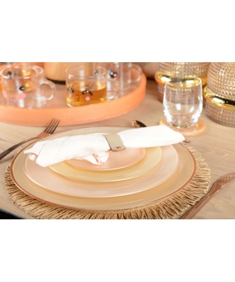 Lot de 4 ronds de serviette en simili cuir