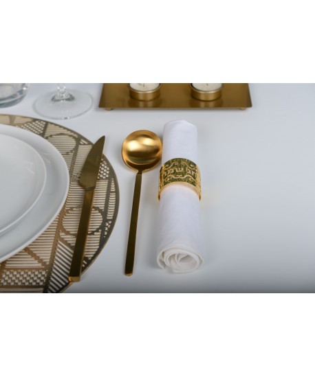 Hag sameah gold napkin rings - set of 4