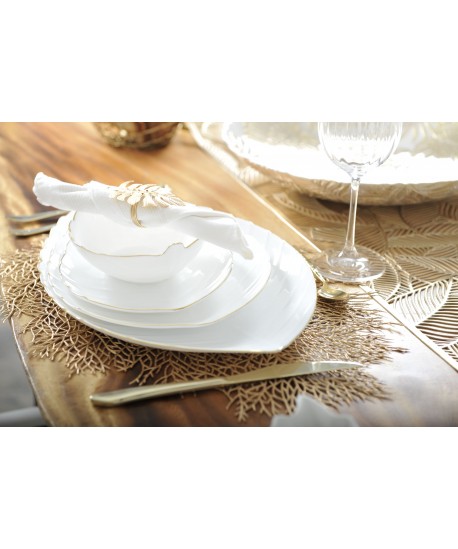 Dessous d'assiette feuille dorée 
