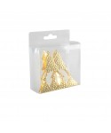 Lot de 4 ronds de serviettes sapins dorés