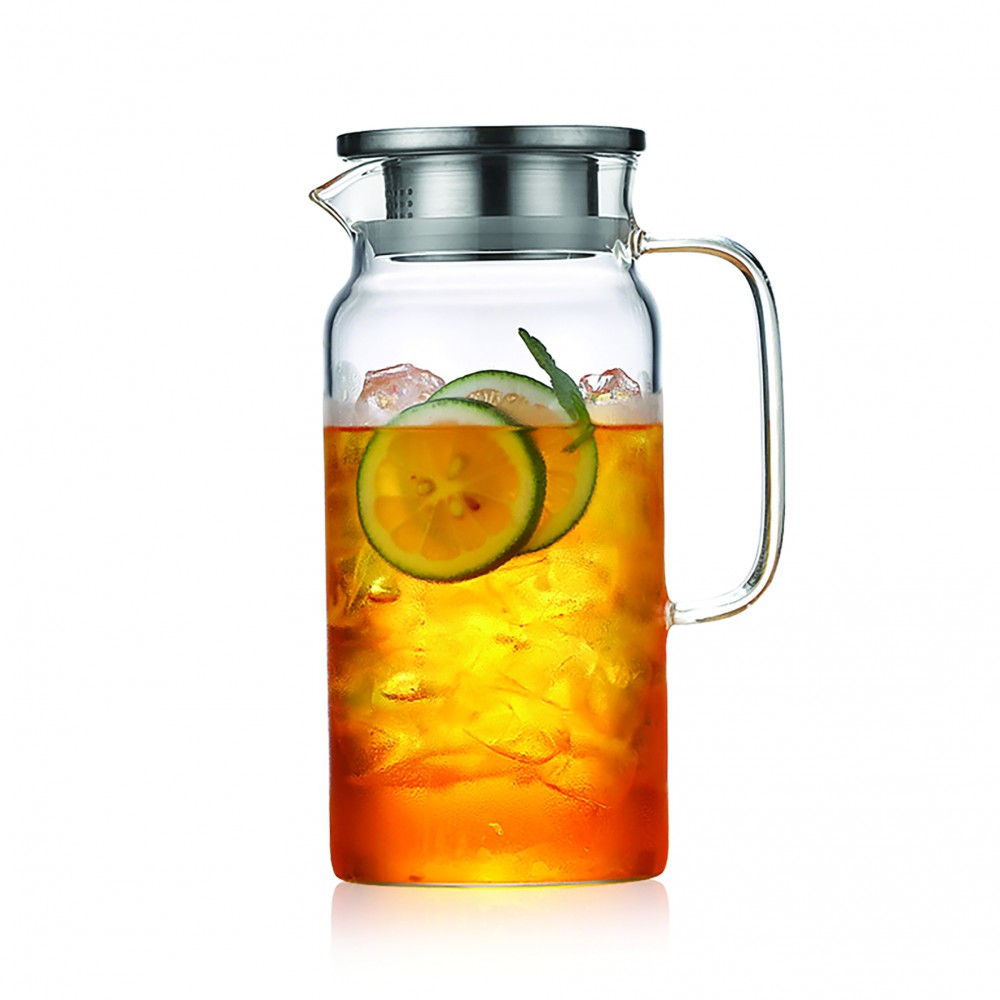 Water carafe with stainless steel lid, 1.2 l