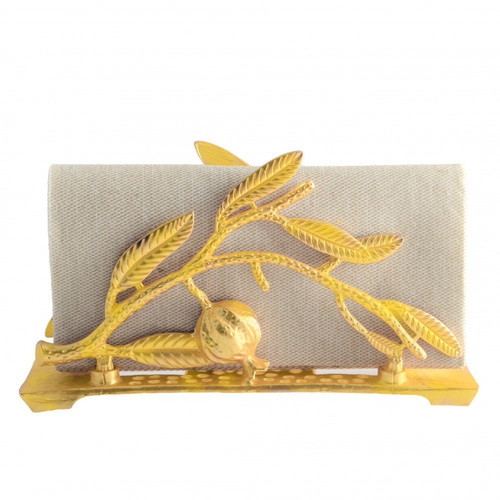 Pomegranate-shaped golden napkin holder