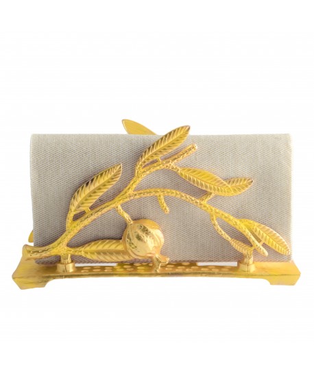 Pomegranate-shaped golden napkin holder