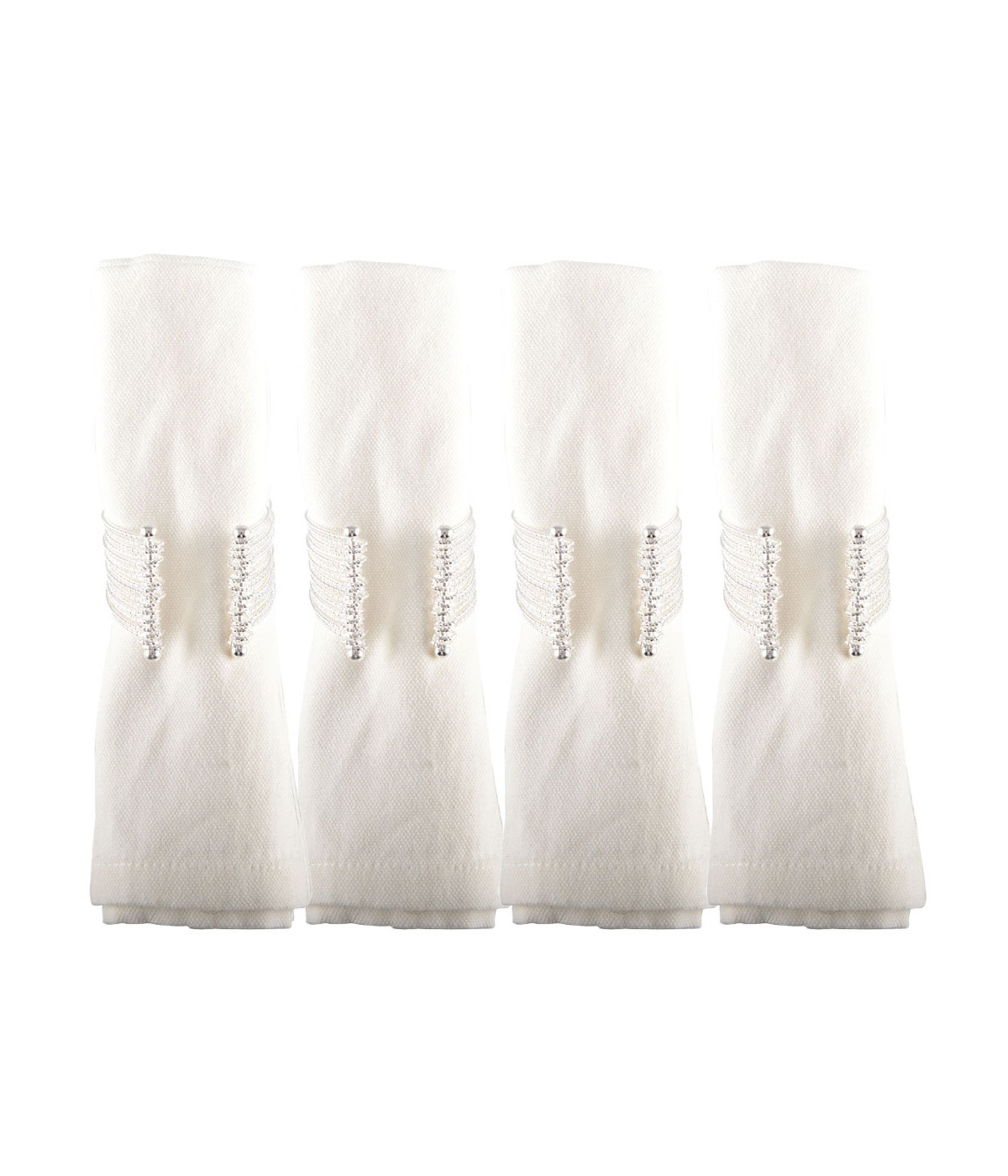 Silver cuff napkin rings - set of 4