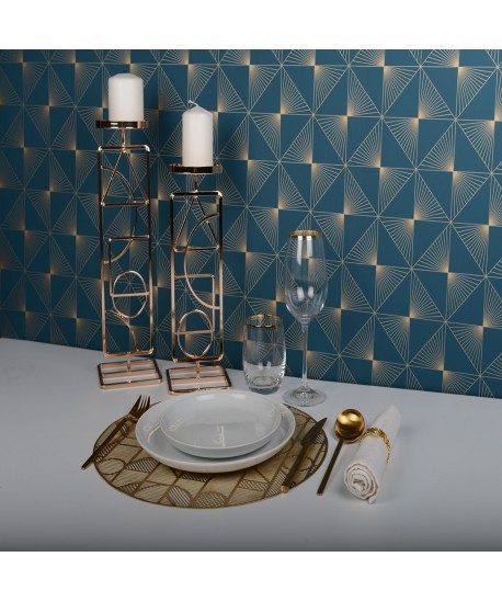 Dessous d'assiette géométrique doré