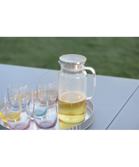 Water carafe with stainless steel lid, 1.2 l