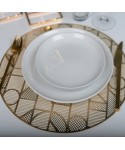 Dessous d'assiette géométrique doré